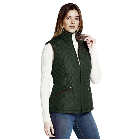 Weatherproof Jackets & Blazers - WEATHERPROOF Women Ultra Soft Cozy Lining Quilted Vest --Pine